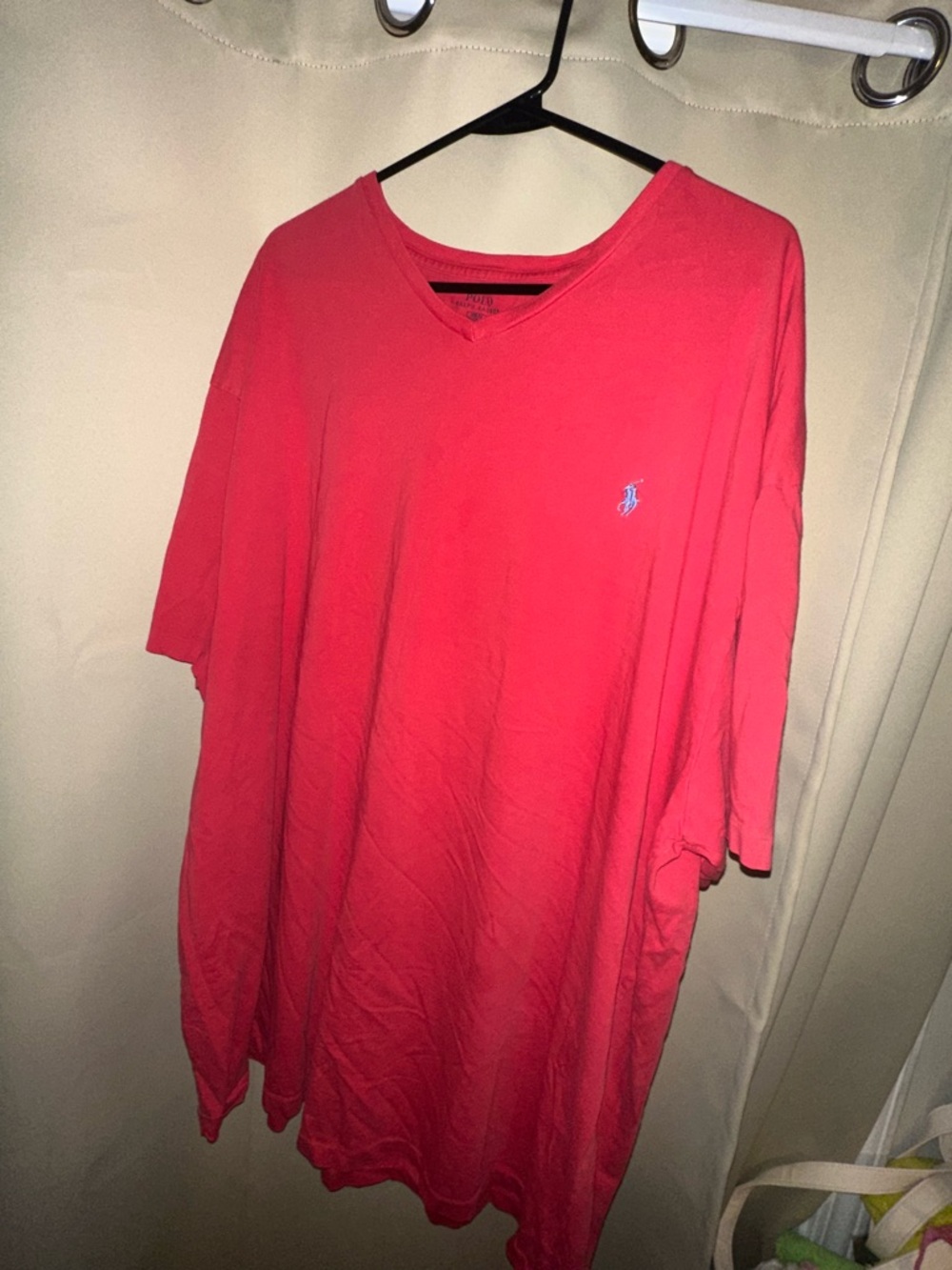 Polo Ralph Lauren classic fit red v-neck t-shirt blue pony men’s size 2XB